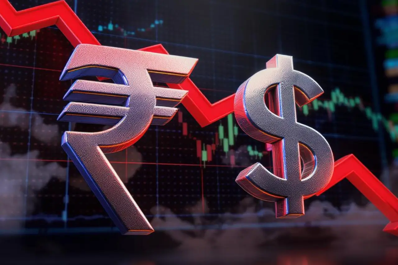 Indian Rupee Drops 82 Paise Closes at 93.71 vs Dollar